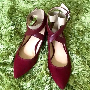 Nine West -Wine Red flat - Textile suede look Go back to school sale